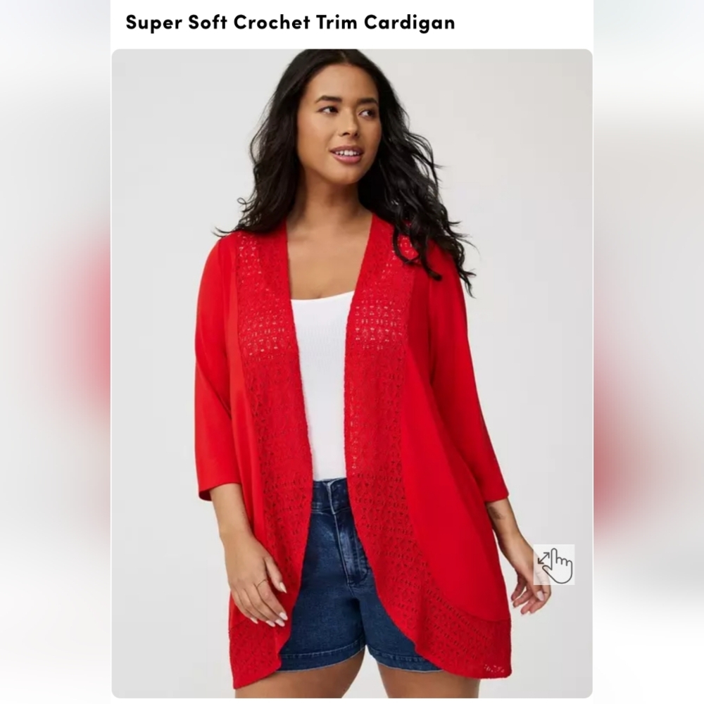 Torrid Red Lace Cardigan